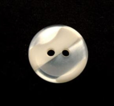 B12834 15mm Bridal White and Pearl Variegated Polyester 2 Hole Button - Ribbonmoon