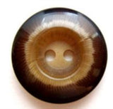 B6789 20mm Brown and Creamy Beige Aaran Chunky Gloss 2 Hole Button - Ribbonmoon