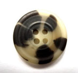 B15883 18mm Black and Natural Bone Sheen 4 Hole Button - Ribbonmoon