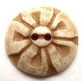 B12771 21mm Natural Cream and Brown Matt 2 Hole Button - Ribbonmoon