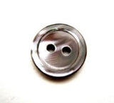 B9389 14mm Grey Real Shell Button with a Nacre Iridescence - Ribbonmoon