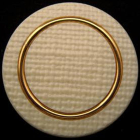 B10663 38mm Cream and Coppery Gold Button, Hole Built into the Back - Ribbonmoon