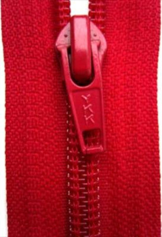 Z3869 YKK 41cm Deep Red Nylon No.5 Open End Zip - Ribbonmoon