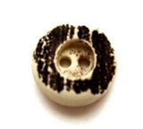 B7935 15mm Dark Brown and Cream Chunky Textured 2 Hole Button - Ribbonmoon