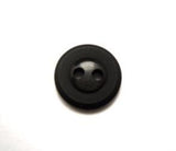 B10934 11mm Black 2 Hole Button with a Matt Rim - Ribbonmoon