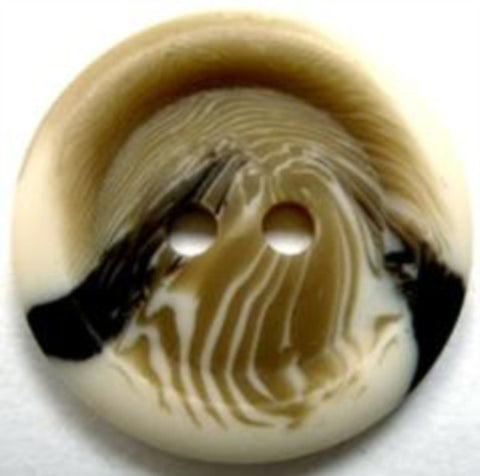 B16611 25mm Aaran Natural Beiges and Brown Bone Sheen 2 Hole Button - Ribbonmoon