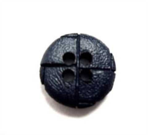 B15751 15mm Navy Leather Effect 4 Hole Button - Ribbonmoon