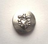 B4783 15mm Gun Metal Alloy Shank Button, Coat of Arns Design - Ribbonmoon