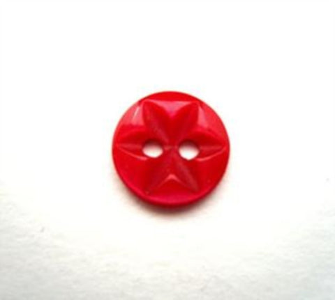 B13969 11mm Red 2 Hole Polyester Star Button - Ribbonmoon