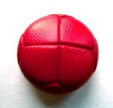 B17208 20mm Red Leather Effect "Football" Shank Button - Ribbonmoon