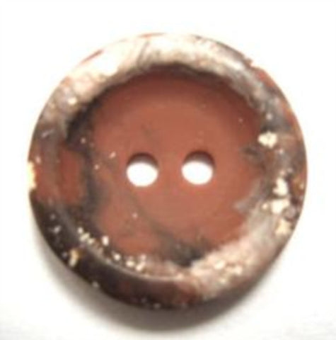 B15585 20mm Rosy Brown and Naturals 2 Hole Button - Ribbonmoon