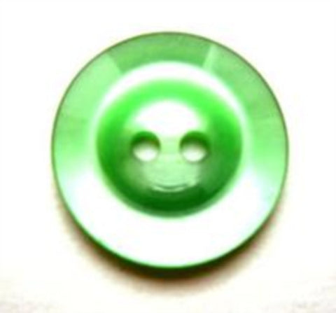 B7426 16mm Bright Deep Mint Pearlised Polyester 2 Hole Button - Ribbonmoon