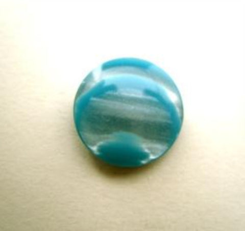 B14419 15mm Kingfisher and Pearl Varigated Polyester Shank Button - Ribbonmoon