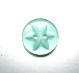 B11166 14mm Turquoise 2 Hole Polyester Star Button