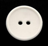 B12560 19mm Brilliant White Matt Centre 2 Hole Button - Ribbonmoon