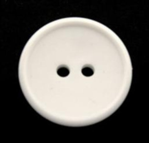 B12560 19mm Brilliant White Matt Centre 2 Hole Button - Ribbonmoon