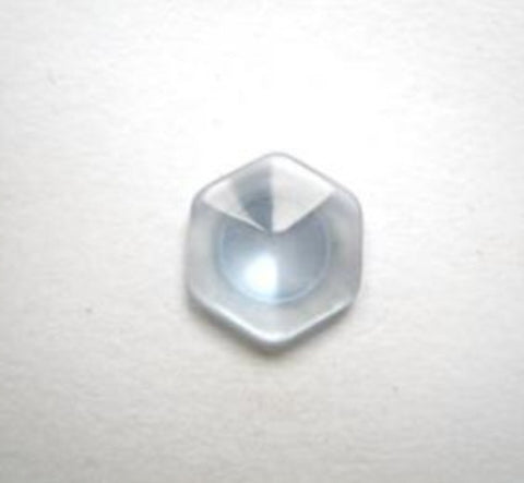 B16467 11mm Baby Blue Hexagon Shape Polyester Shank Button - Ribbonmoon