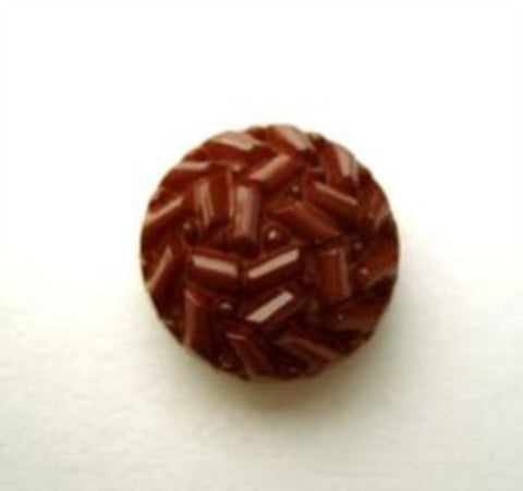 B15379 15mm Hot Chocolate Brown Textured Shank Button - Ribbonmoon