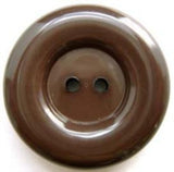 B5236 28mm Misty Dark Brown Gloss 2 Hole Button - Ribbonmoon