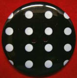 B3188 34mm Black Glossy Polka Dot 2 Hole Button - Ribbonmoon