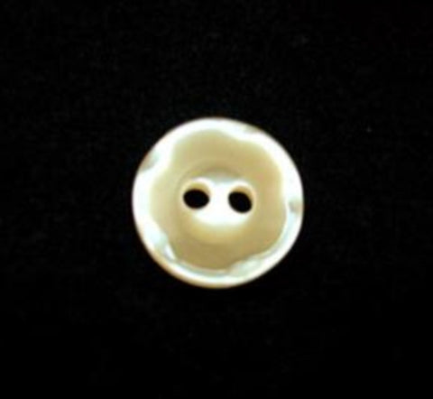 B16278 11mm Pale Primorse Pearlised Polyester 2 Hole Button - Ribbonmoon