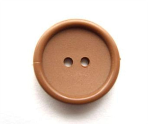 B11417 15mm Fawn Brown Matt Centre 2 Hole Button