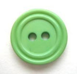 B5726 16mm Deep Mint Green Gloss Ringed Rim 2 Hole Button - Ribbonmoon