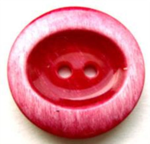 B14027 23mm Frosted Red High Gloss Oval Centre 2 Hole Button - Ribbonmoon