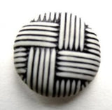 B13001L 21mm White and Black Bone Sheen Textured Shank Button