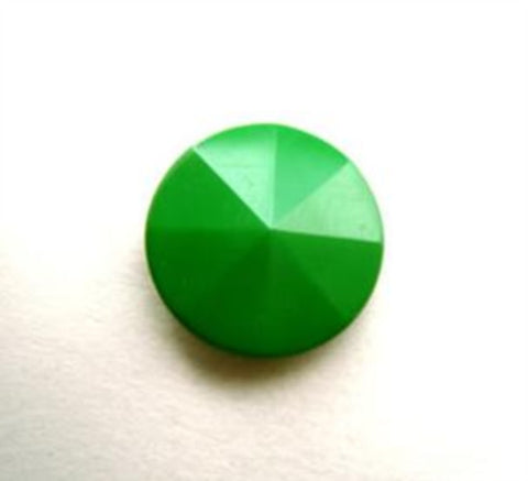 B14380 15mm Deep Green Sectional Shank Button Rising to Centre Point - Ribbonmoon