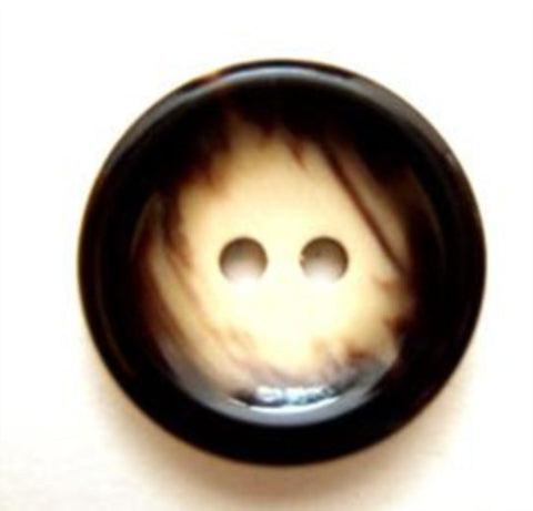 B5007 17mm Dark Brown and Aaran High Gloss 2 Hole Button - Ribbonmoon