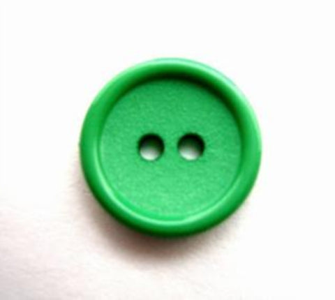 B13318 16mm Apple Green Matt Centre 2 Hole Button - Ribbonmoon