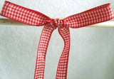 R2197 11mm Red and White Gingham Ribbon - Ribbonmoon