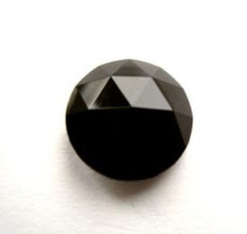 B13023 15mm Black High Gloss Domed Triangular Section Shank Button - Ribbonmoon