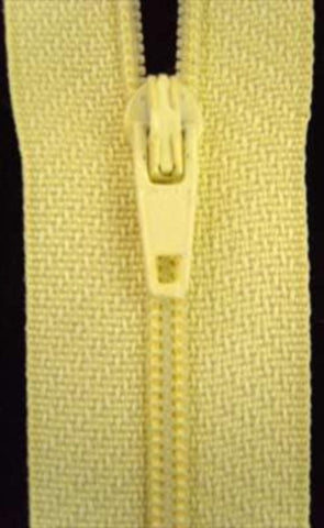 Z3125C 18cm Pale Primrose Nylon No.3 Closed End Zips - Ribbonmoon