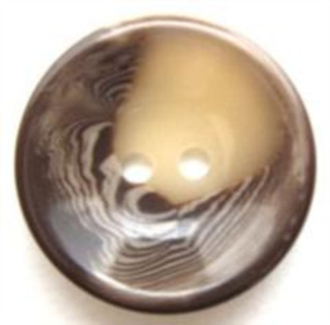 B6740 22mm Brown, Beige and Cream Aaran Gloss 2 Hole Button - Ribbonmoon