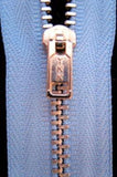 Z3761 YKK 19cm Blue Pin Lock No.3 Closed End Zip with Metal Teeth - Ribbonmoon