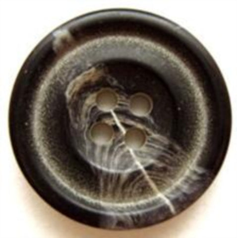 B8352 22mm Frosted Black and Natural Soft Soft Sheen 4 Hole Button - Ribbonmoon