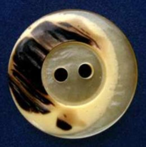 B7975 20mm Creamy Yellows and Brown High Gloss 2 Hole Button - Ribbonmoon