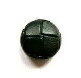 B13065 15mm Forest Green Leather Effect "Football" Shank Button - Ribbonmoon