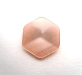 B14072 15mm Peach Melba Pearlised Polyester Hexagonal Shank Button - Ribbonmoon