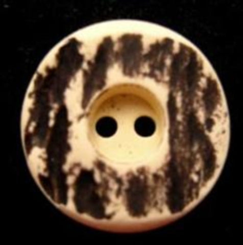 B6659 20mm Cream and Dark Brown Chunky Textured Matt 2 Hole Button - Ribbonmoon