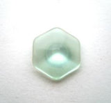 B12091 15mm Pale Aqua Tint Hexagonal Polyester Shank Button - Ribbonmoon