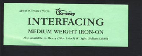 Interfacing Black Medium Weight Iron On 69cm x 92cm