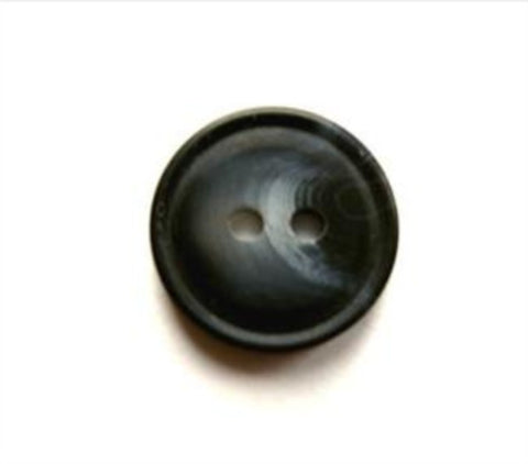 B17074 15mm Black and Natural Grey Soft Sheen 2 Hole Button - Ribbonmoon