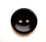 B8313 14mm Black High Gloss Polyester 2 Hole Button - Ribbonmoon