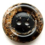 B13568 22mm Beige, Browns and Black High Gloss 2 Hole Button - Ribbonmoon