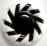 B13020 25mm Black and White Shank Button - Ribbonmoon