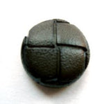 B8579 18mm Dark Sage Green Leather Effect "Football" Shank Button - Ribbonmoon