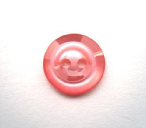 B13644 14mm Coral Pink Pearlised 2 Hole Button - Ribbonmoon